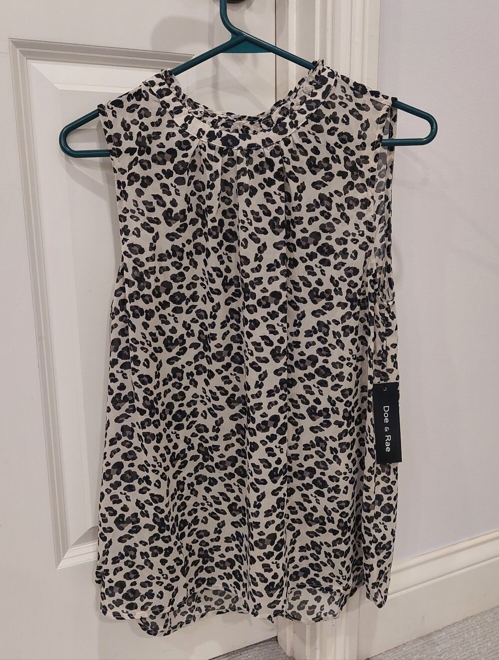 Doe & Rae Sleeveless Animal Print Blouse
